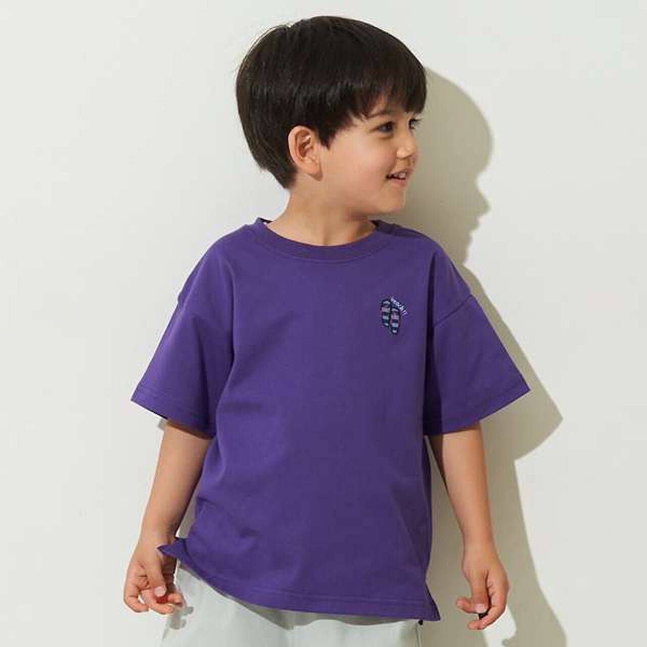 Water-Repellent Single-Point Embroidery T-Shirt,Purple, large image number 0