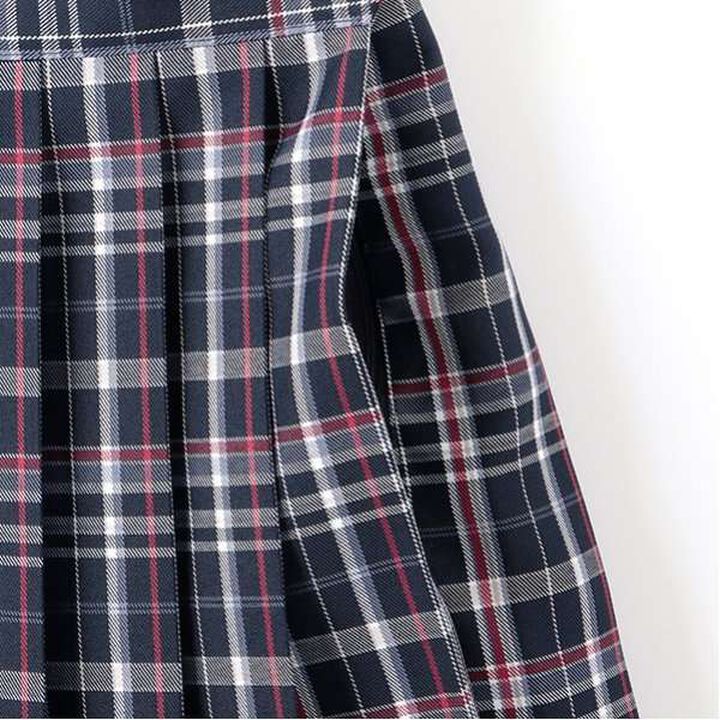 [Graduation Attire] with Ribbon Tie and Checkered Pleated Skirt-Pants,Black, medium image number 16
