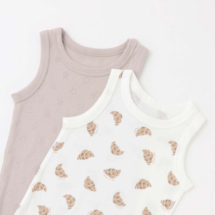 [Weak Acidity] Boys' Tank Undergarments 2P,Beige, medium image number 2