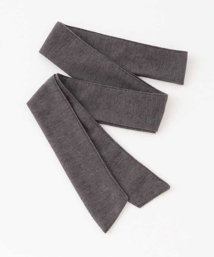 Tie-Detail Gathered Off-Shoulder Cut and Sew Top,Gray, medium image number 9