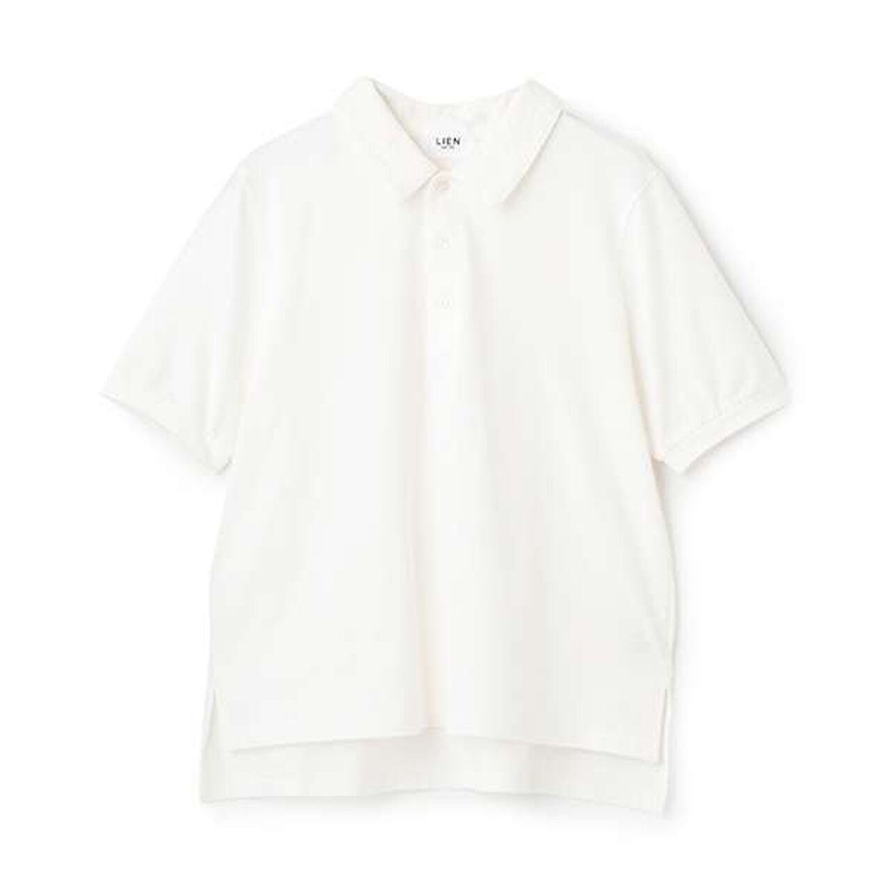 [Link] Peplum Polo Shirt,Off white, large image number 0