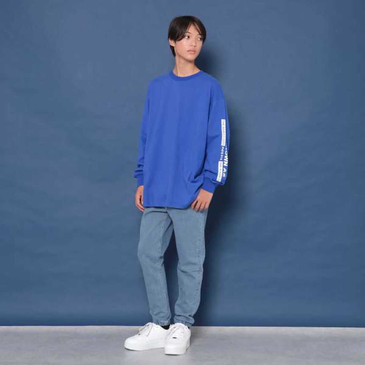 Stretch Denim Jogger Pants,Deep blue, large image number 9