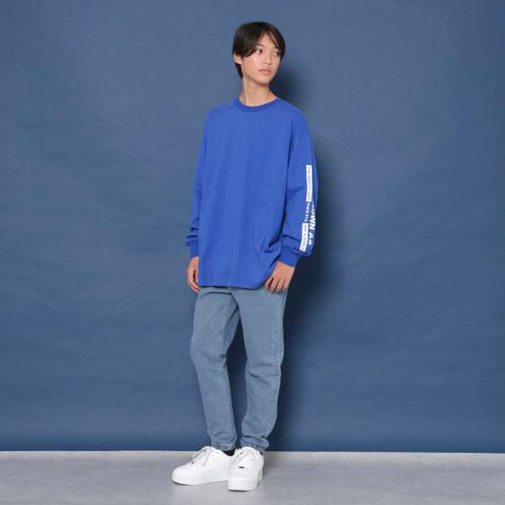 Stretch Denim Jogger Pants,Deep blue, medium image number 9