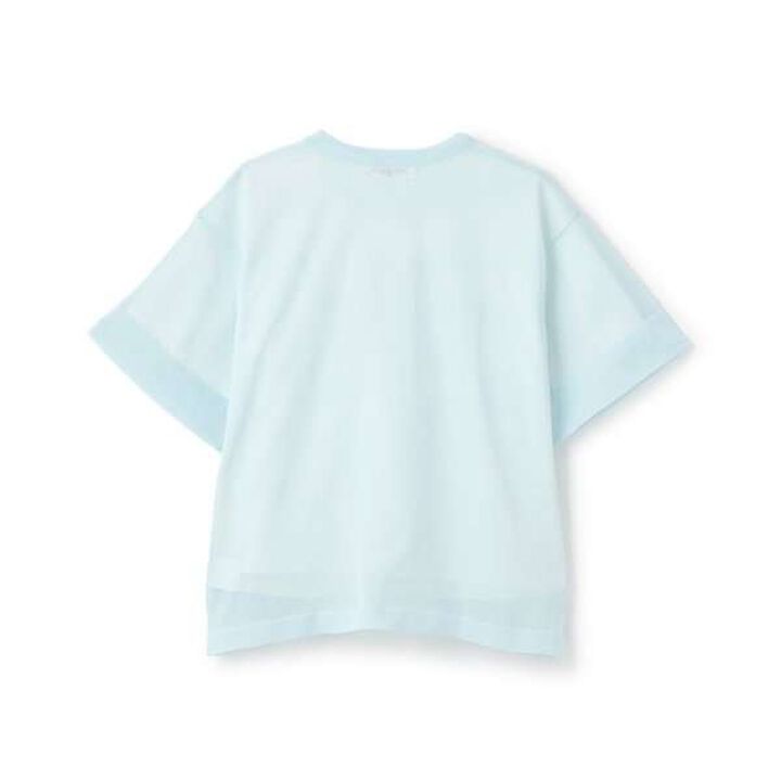 Sheer Knitwear T-Shirt Set,Light blue, medium image number 12