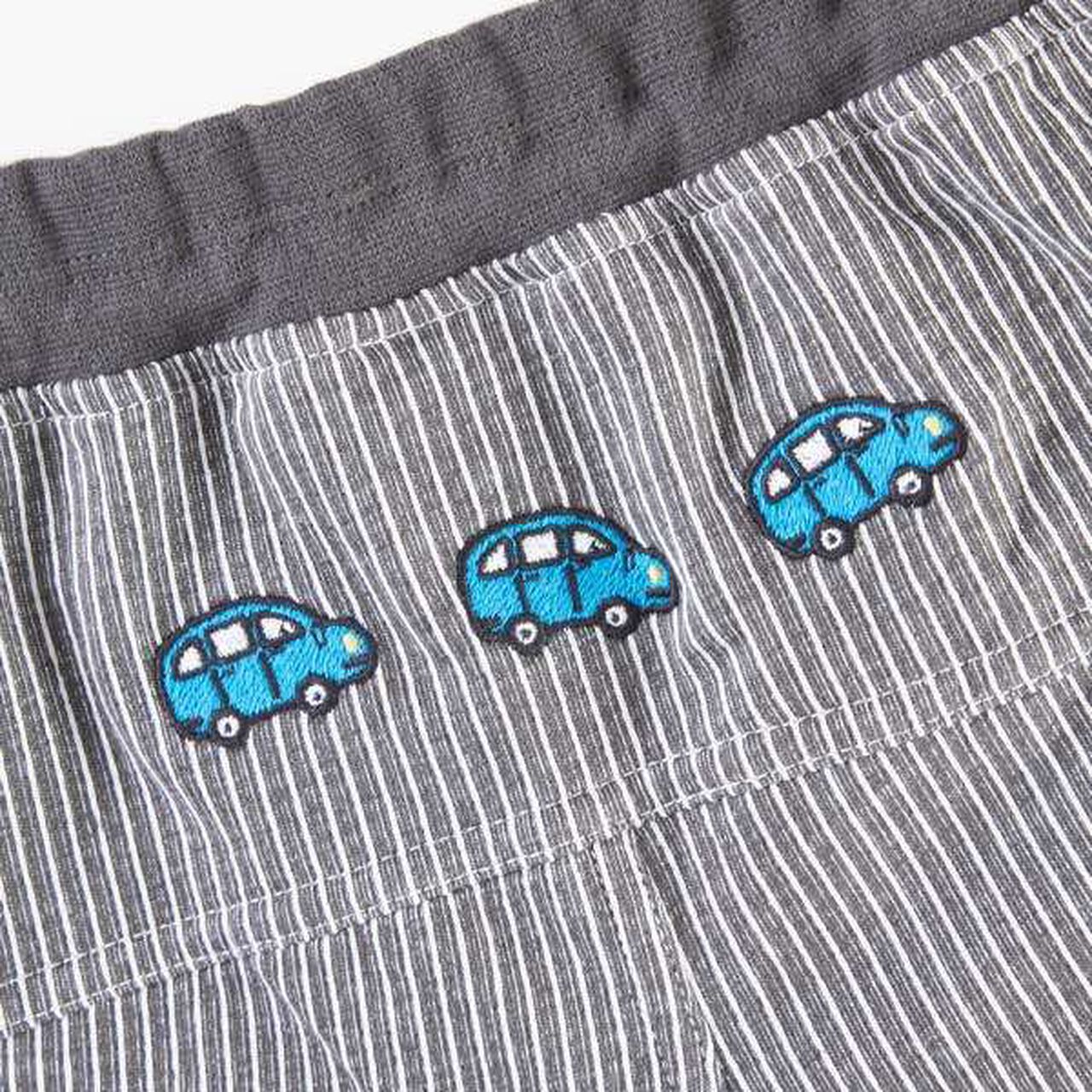 Pre-dyed Stripe Half Pants (80-90),Charcoal gray, large image number 5