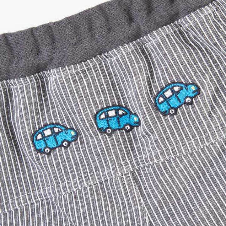 Pre-dyed Stripe Half Pants (80-90),Charcoal gray, medium image number 5