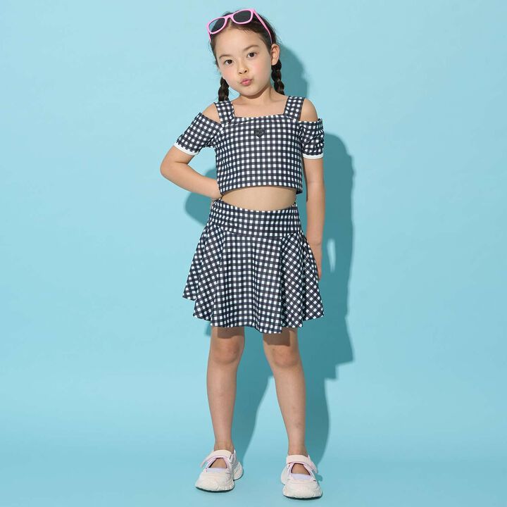 [UV Protection/SWIM] Off-Shoulder Top with Flare Skirt Pants,Black, medium image number 24