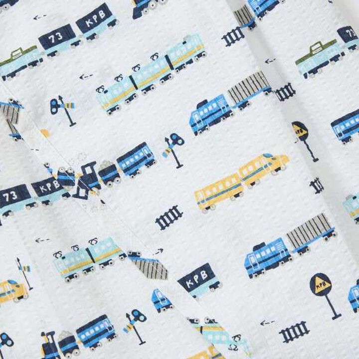 KP Boy Train Print Jinbei All-in-One (Free),White, medium image number 5