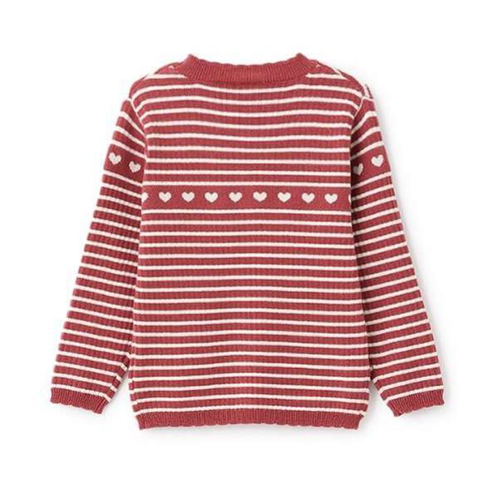 Fluffy Heart Rib Knit,Red, medium image number 7