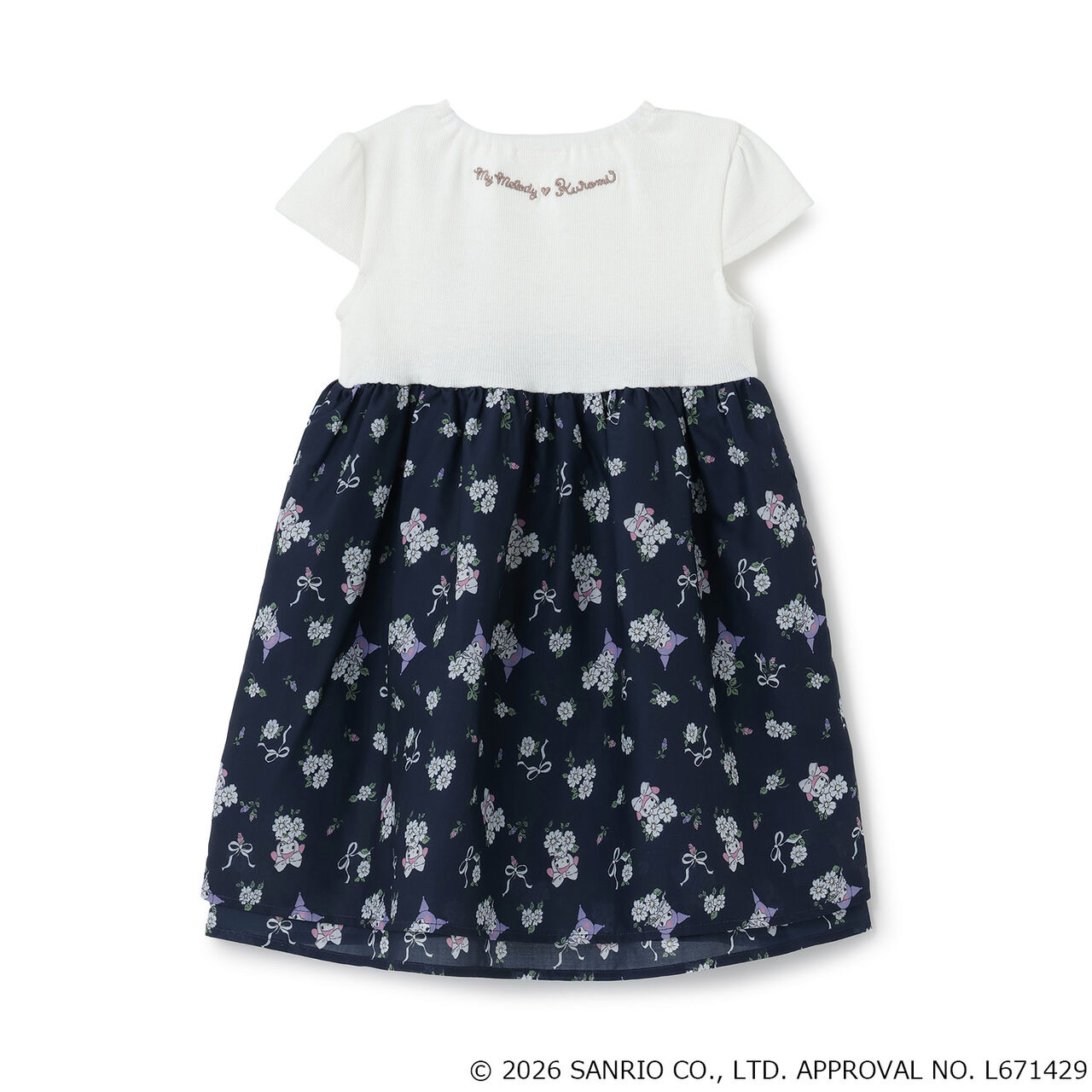 [Sanrio Characters/Cool Sensation] Short-Sleeve Fabric Combo One-Piece Dress,Red, large image number 4