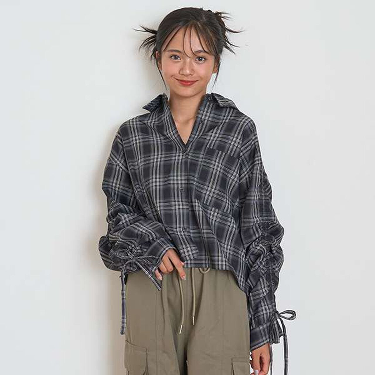 LTXC - Check Shirt with Inner Layer,Black, large image number 0