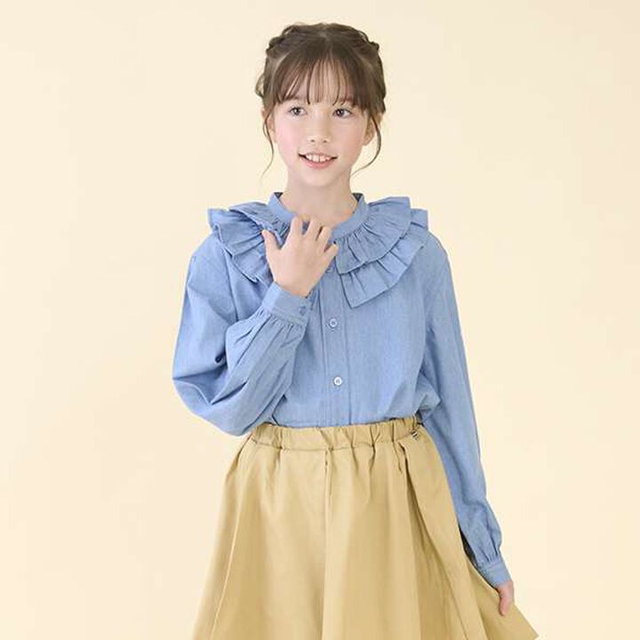 [Link] Frill Collar Blouse (Junior),Red, medium image number 7