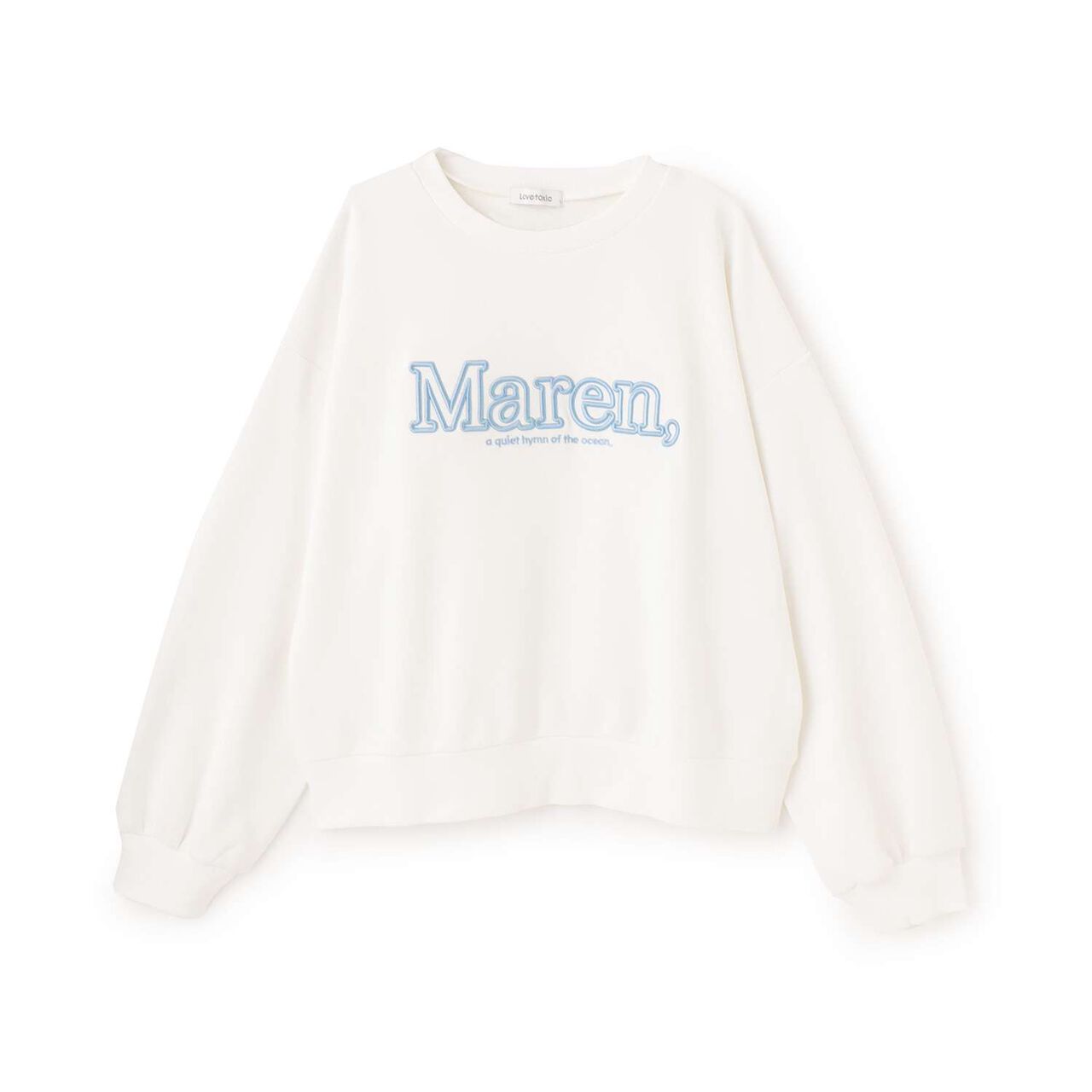 [Instant Cute Top] 3D Logo Embroidery Basic Sweatshirt,Off white, large image number 9
