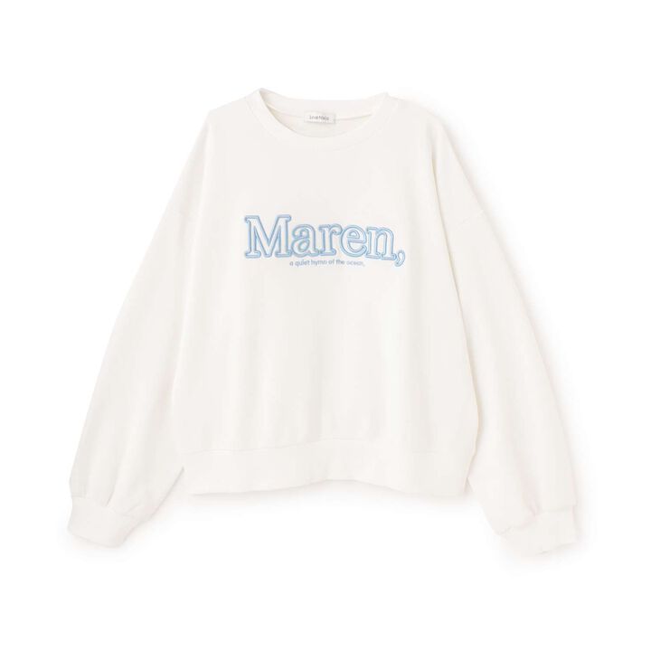 [Instant Cute Top] 3D Logo Embroidery Basic Sweatshirt,Off white, medium image number 9