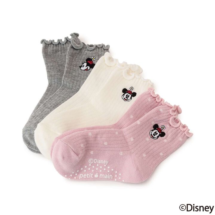 [Disney] 米妮刺繡襪子,米白色, medium image number 4