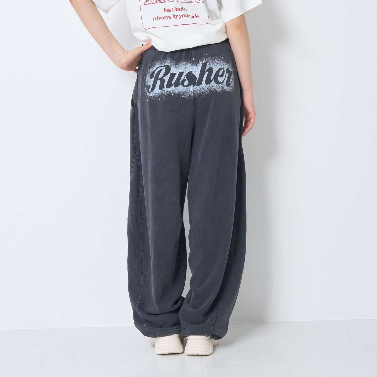 [LTXC/100% Cotton] Back Logo Curve Sweatpants,Top gray, large image number 8