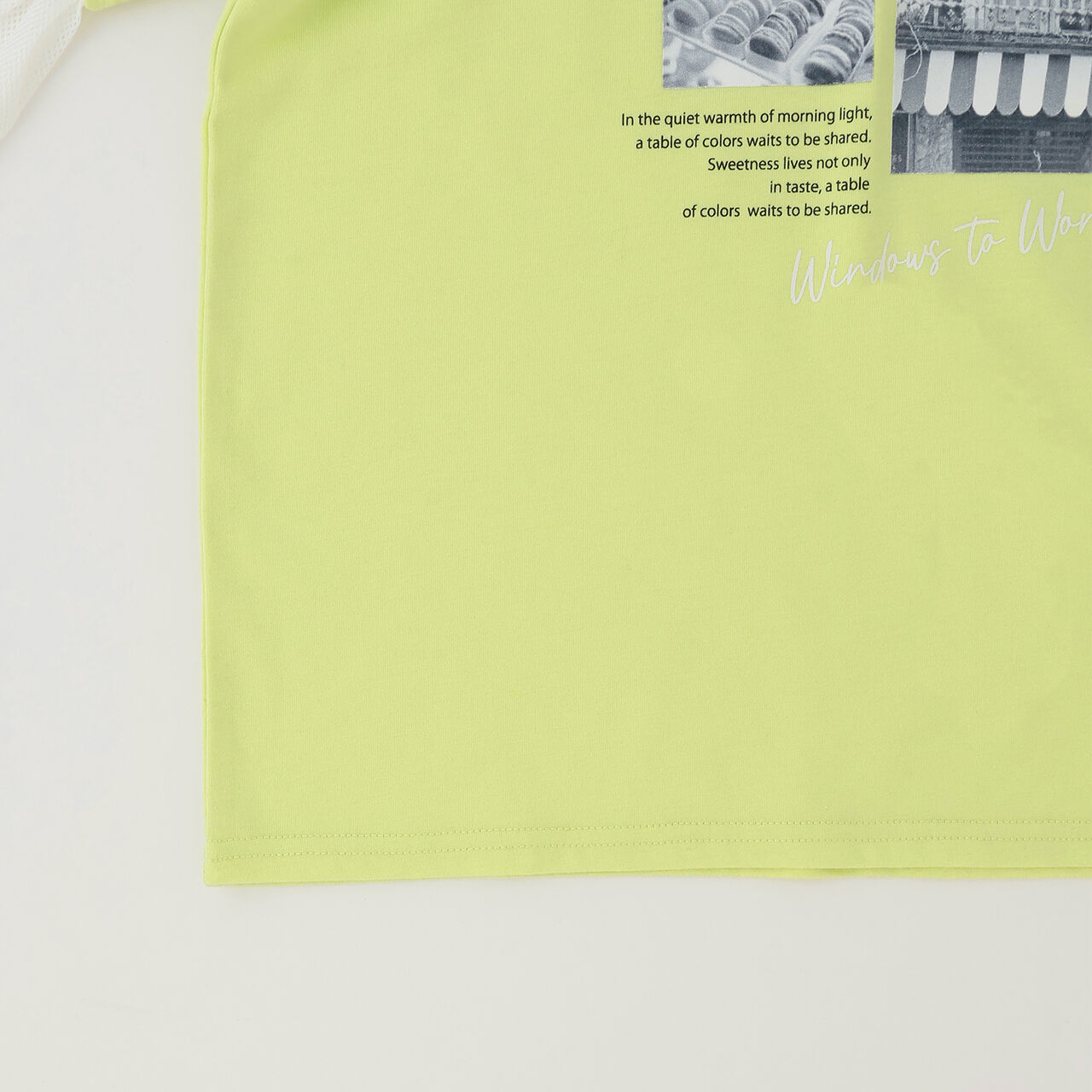 Mesh Sleeve Combination Big T-Shirt,Off white, large image number 6