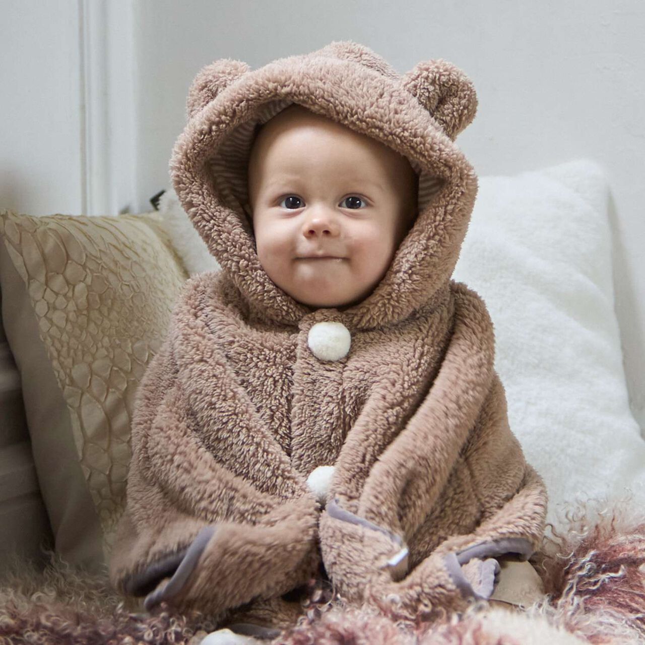 [Antibacterial Deodorant] 2 WAY Animal Boa Cape,Mocha tea, large image number 0