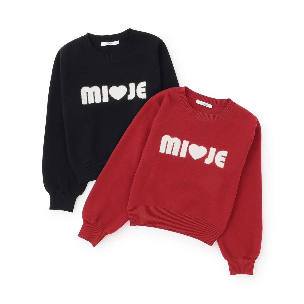 Shaggy Heart Logo Knit Pullover,Red, large image number 6