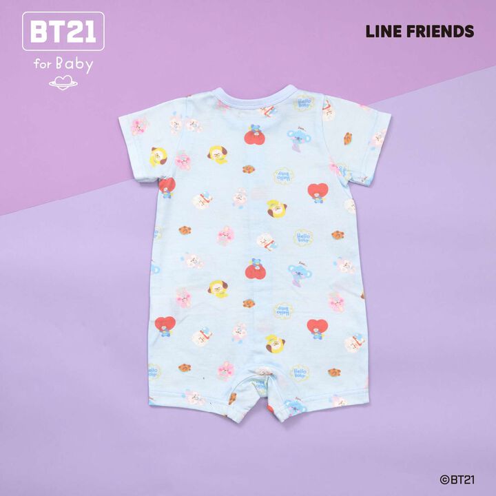 [BT21] Appliqu&eacute; All-Over Pattern Short All-in-One,Sax blue, medium image number 5