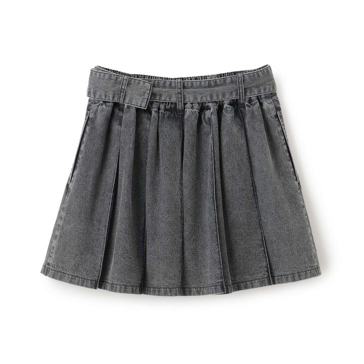 [LTXC] Denim Pleated Skirt with Belt,Navy, medium image number 12