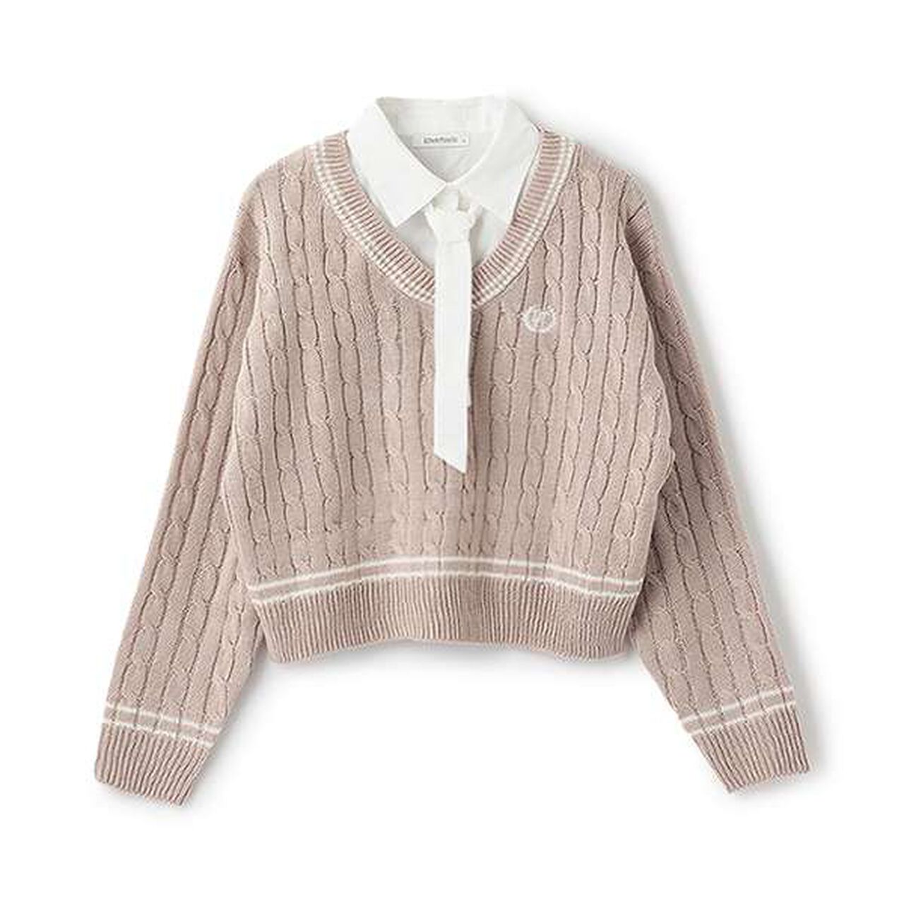 Layered Chille Knitwear,Ivory, large image number 3