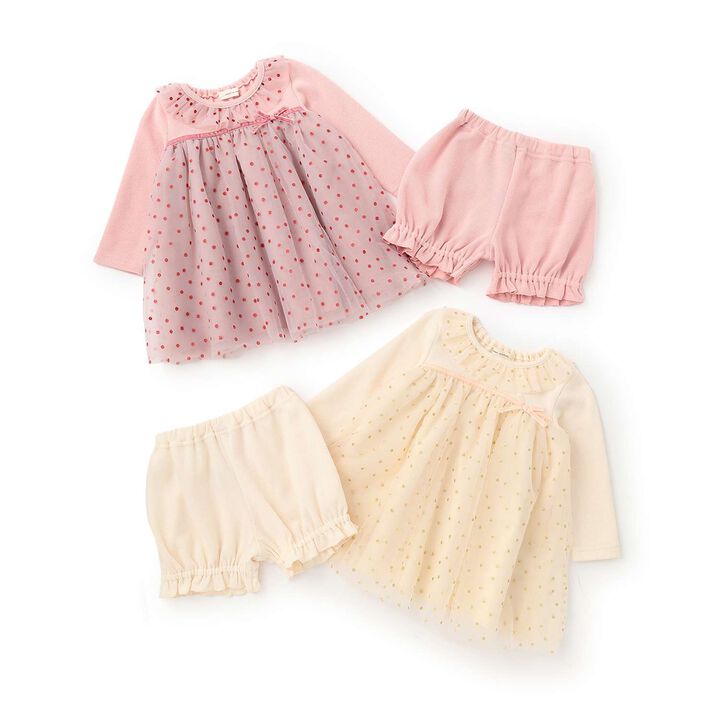 Sparkling Dot Baby Suit,Pearl white, medium image number 10