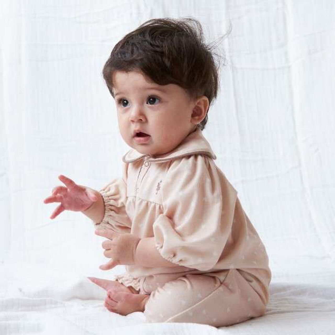 KP Heart Print Coverall,Beige, large image number 4