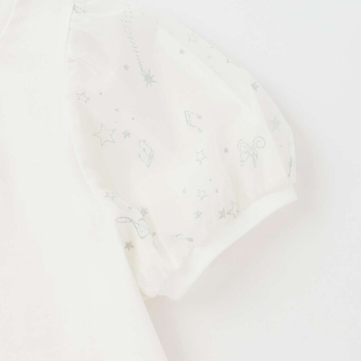Cool Touch Puff Sleeve Tulle T-Shirt♪,Off white, medium image number 3