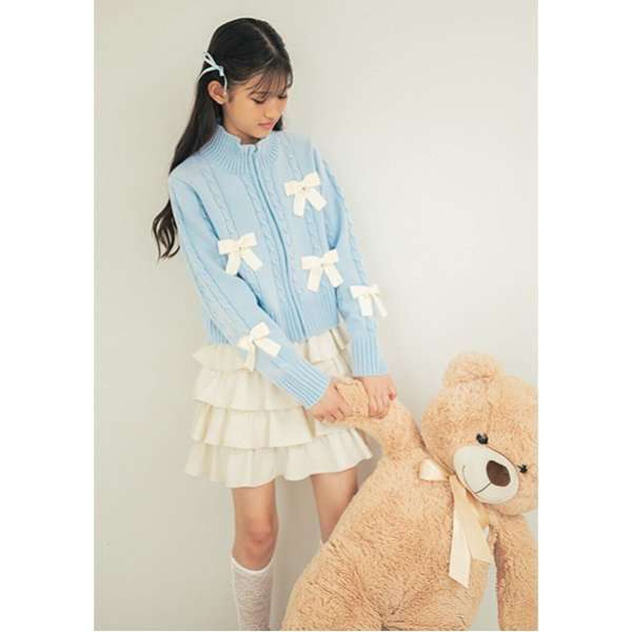 Frilly Tiered Skirt,Black, large image number 7