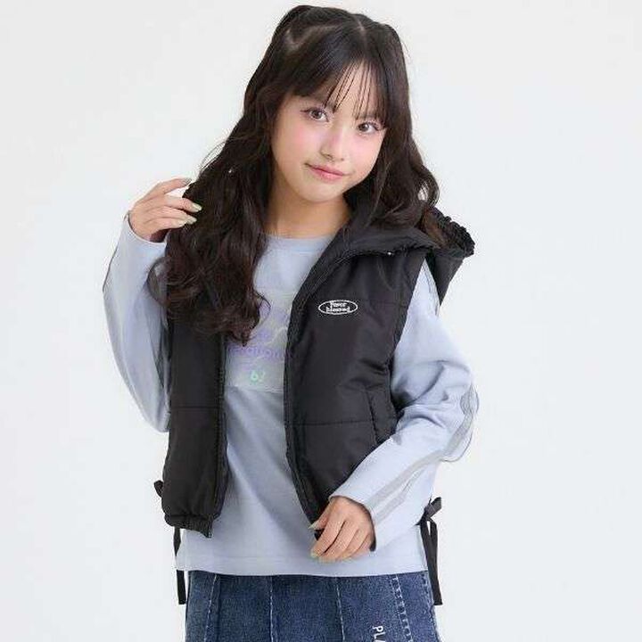 Padded Vest with Side Ribbon Hood,, medium