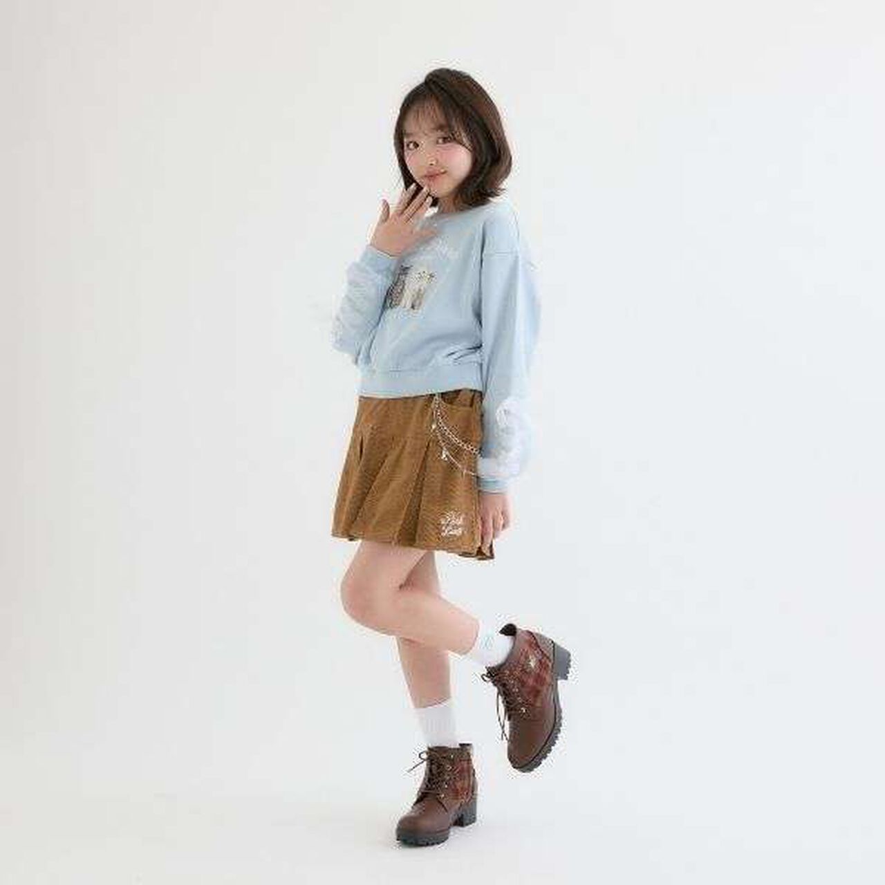 Checkered Short Boots,Black, large image number 1
