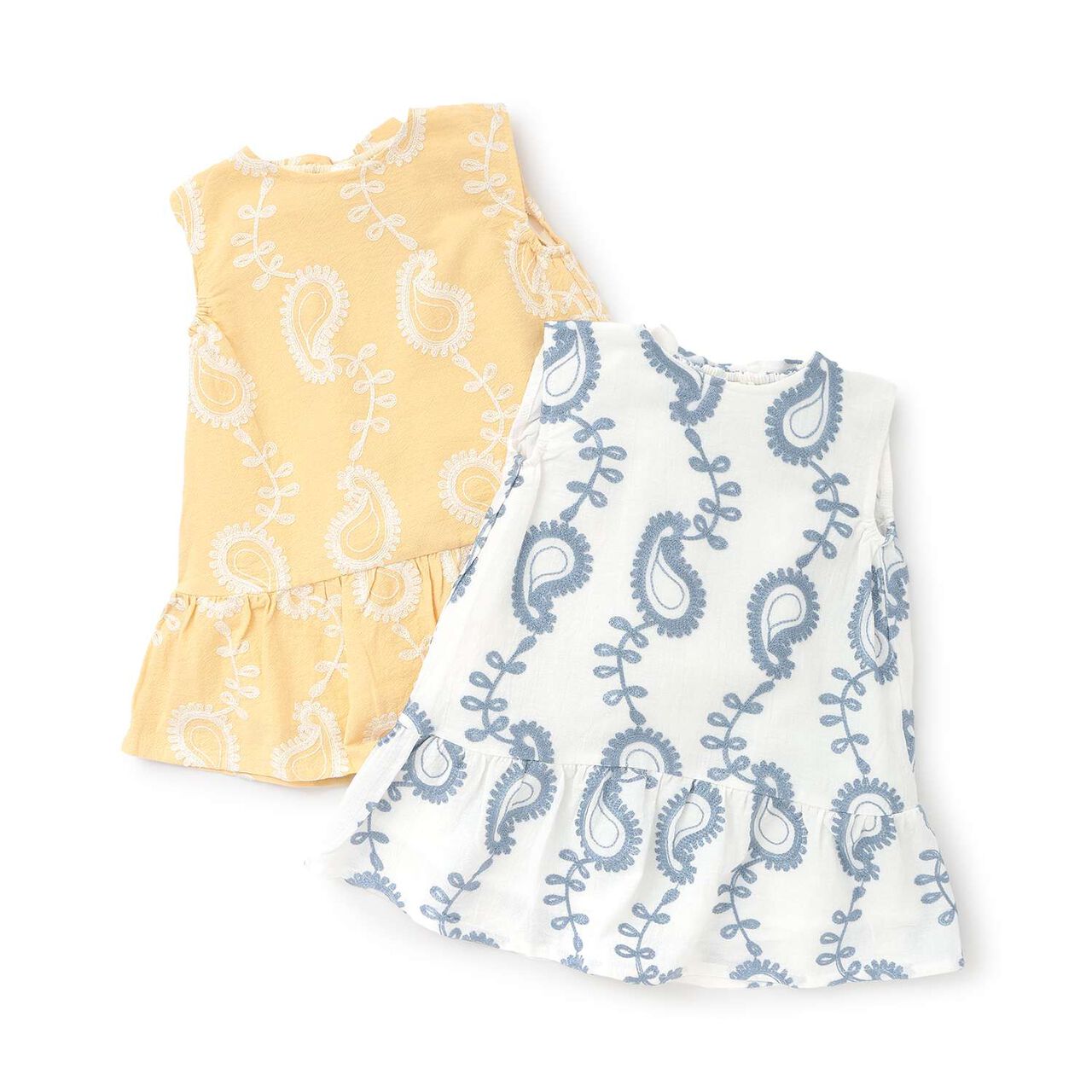 [Link] Paisley Embroidered One-Piece Dress,Cream, large image number 12