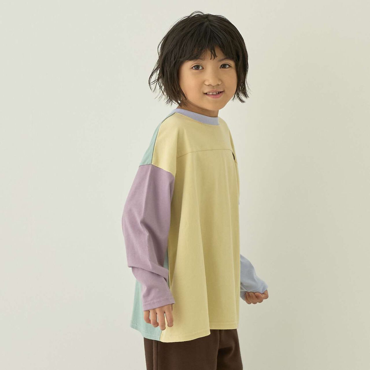 [Muteki T] Long-Sleeve T-Shirt with Name Tag Slot for Kids (Boys & Girls),Milky white, large image number 4