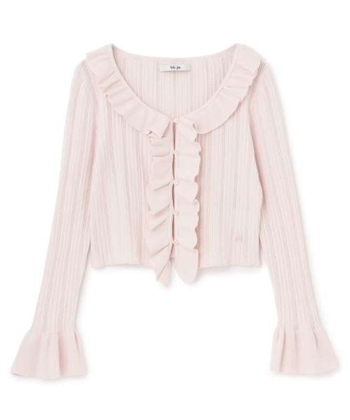 Many Frill Lace Cardigan,Ivory, medium image number 6