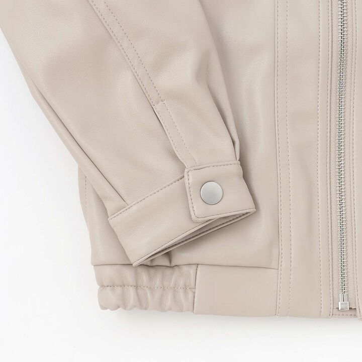 [Link] Faux Leather Jacket,Beige, medium image number 8