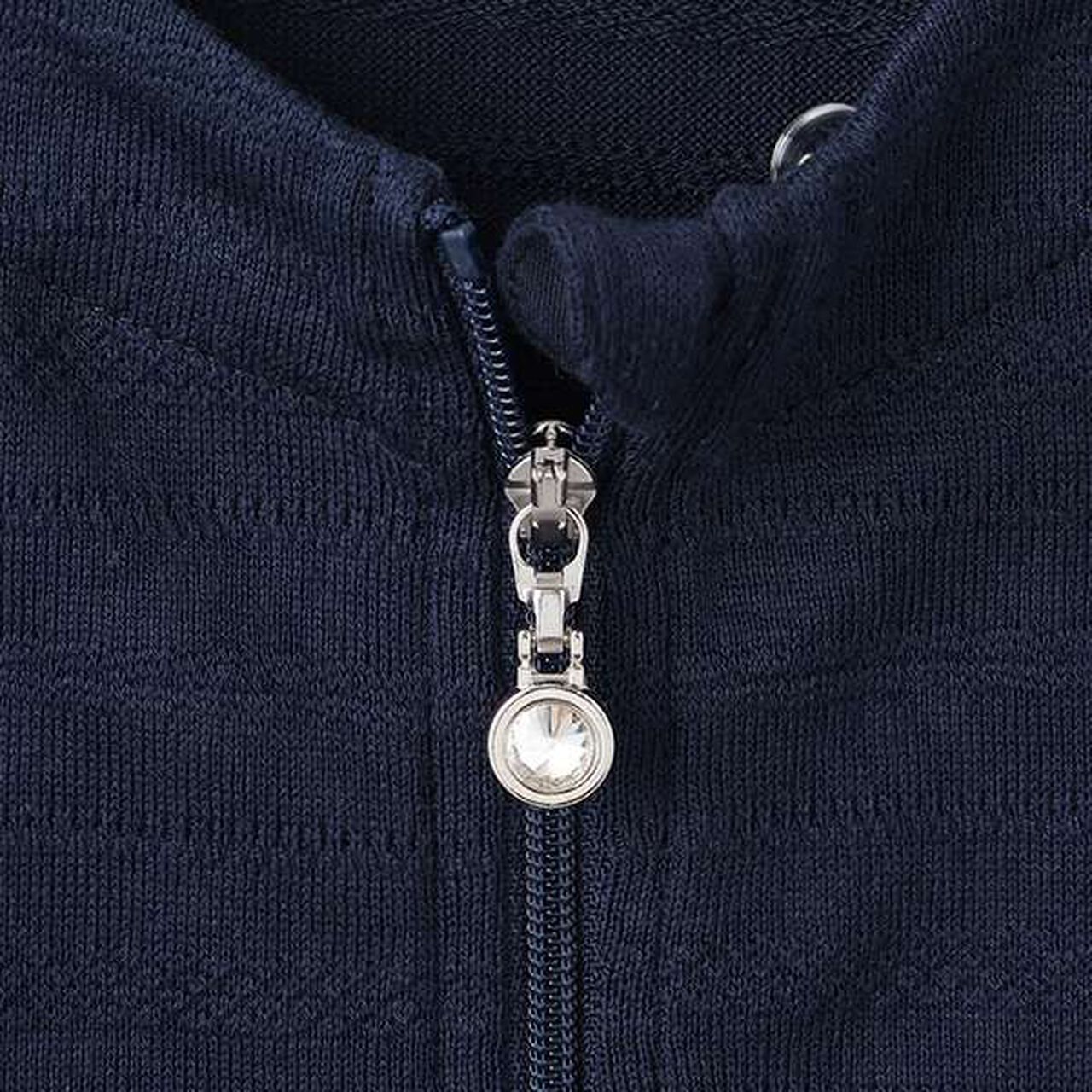 Lace Pattern Zip Parka,Off white, large image number 9