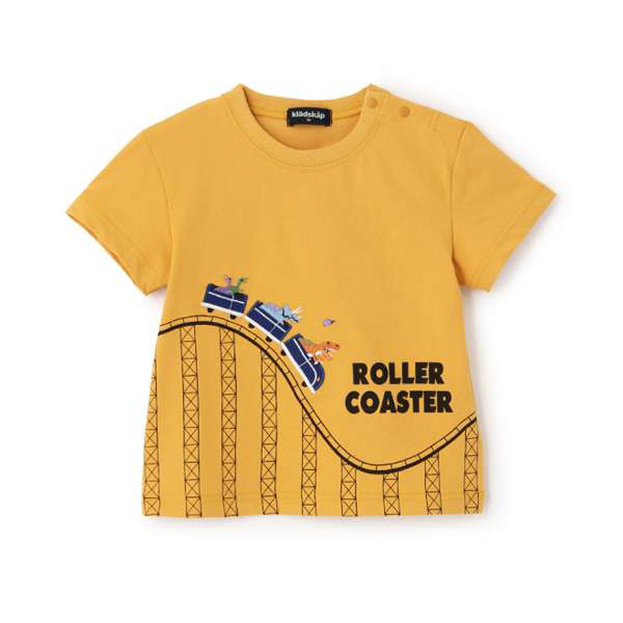Dinosaur Roller Coaster Short Sleeve T-Shirt,Yellow, large image number 0