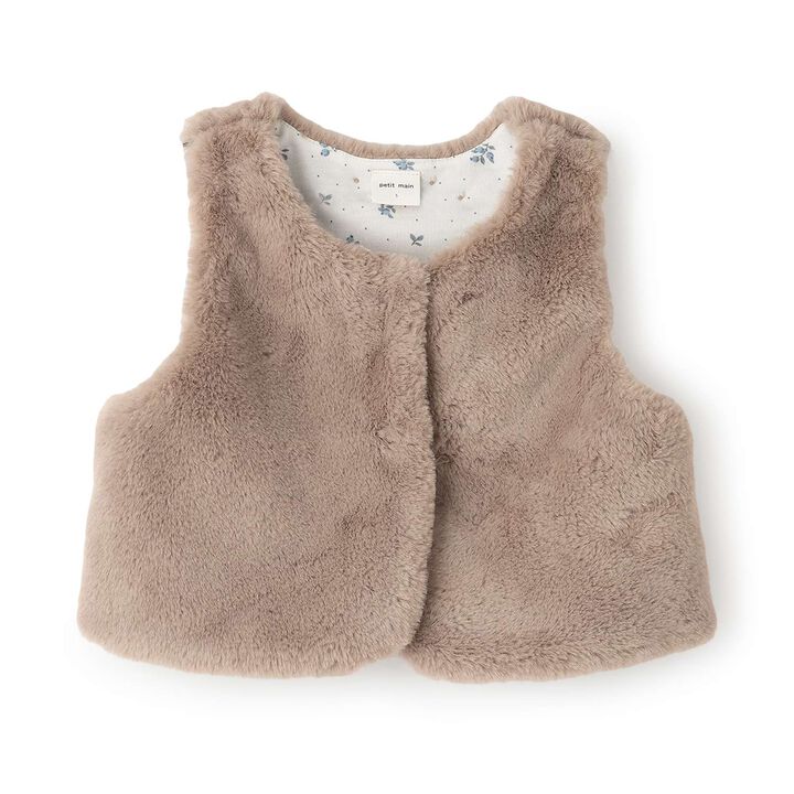 Link - Faux Fur Vest,Mocha tea, medium image number 0