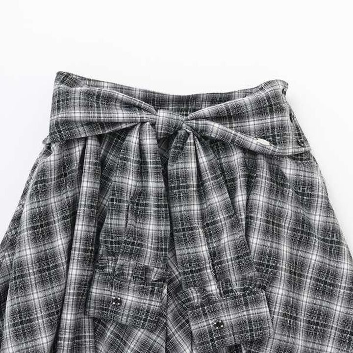 Knot Shirt Style Skirt with Shorts,Light gray, medium image number 12