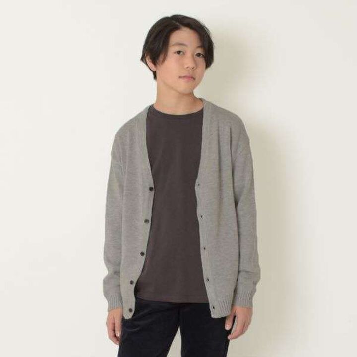 [Machine Washable] Knit Cardigan,Gray, medium image number 0