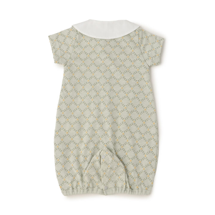 Fruits Collar Embroidered 2WAY Romper,Moss green, medium image number 1