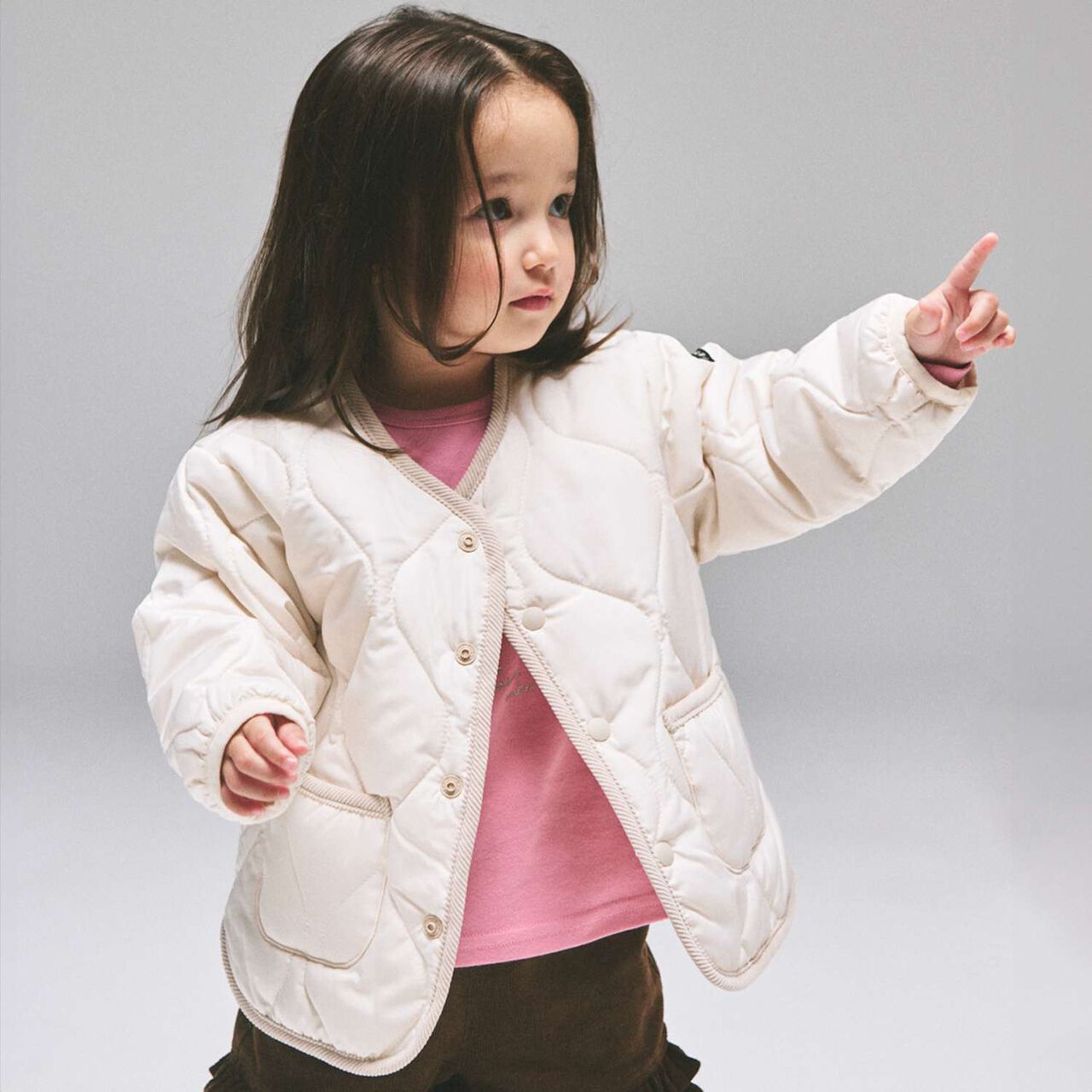 [Parent-Child Matching / Water-Repellent] Quilted Jacket,Black, large image number 12