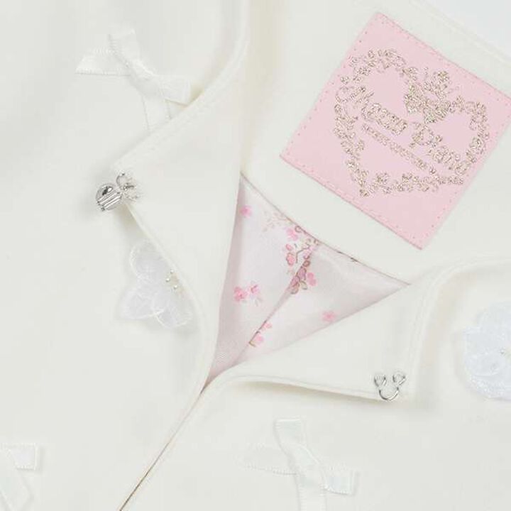 Flower Motif Scallop Trim Jacket,White, medium image number 5