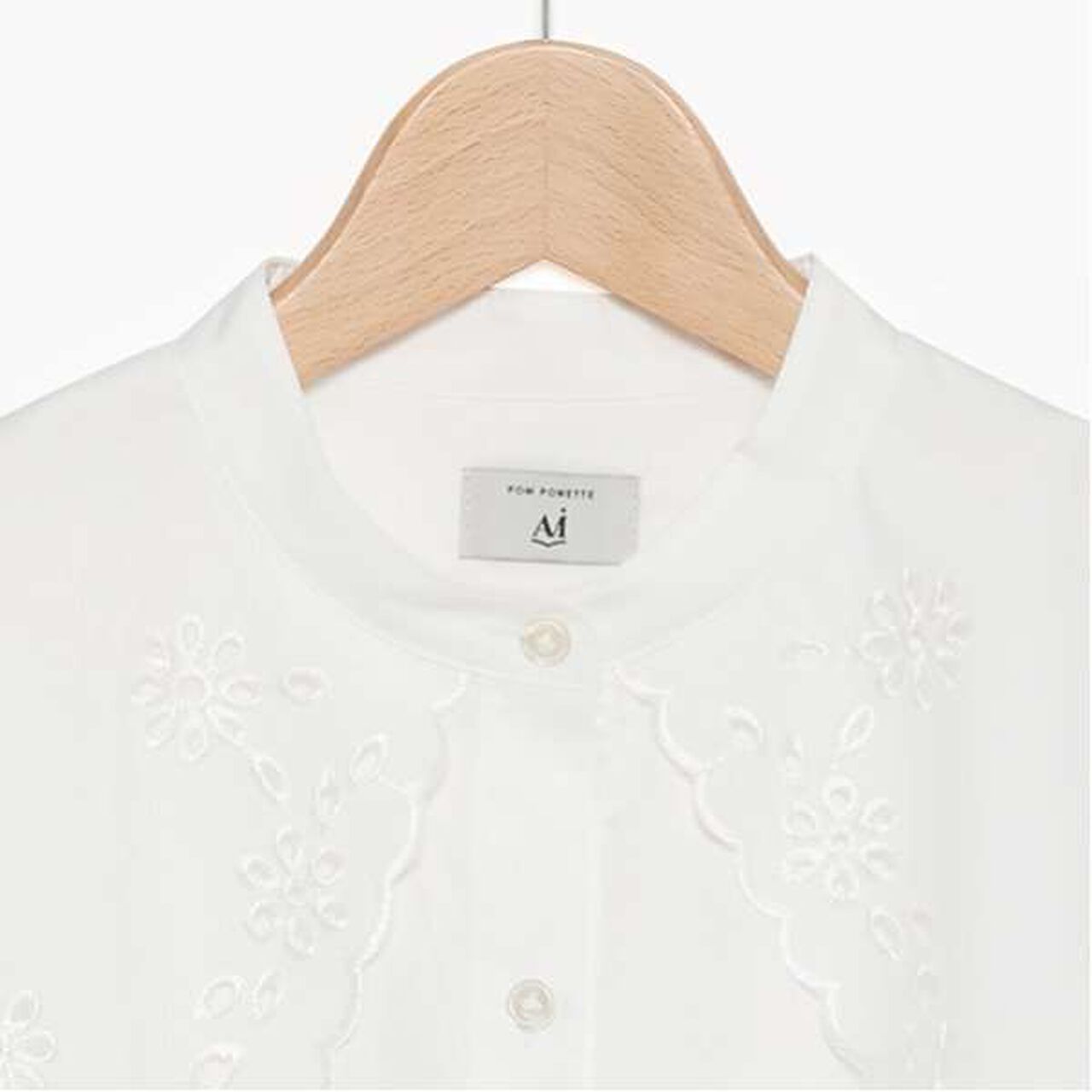 [AMI] Cutwork Embroidery Big Collar Blouse,, large image number 12