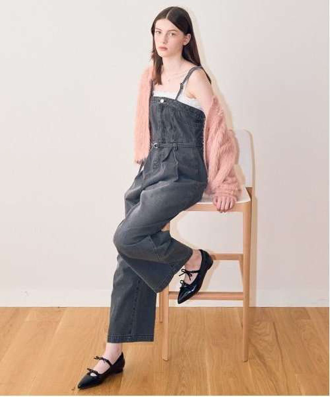 Denim Overall Jumpsuit,Gray, large image number 4
