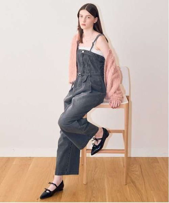 Denim Overall Jumpsuit,Gray, medium image number 4