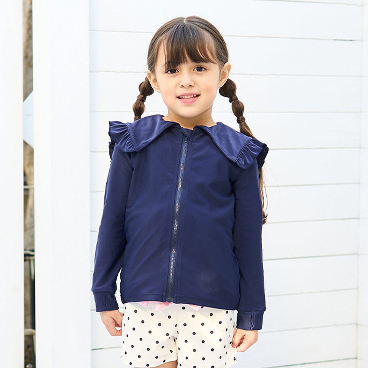 [SWIM] [UV Processing] Sailor Frilled Collar Rash Guard,Sax blue, large image number 21