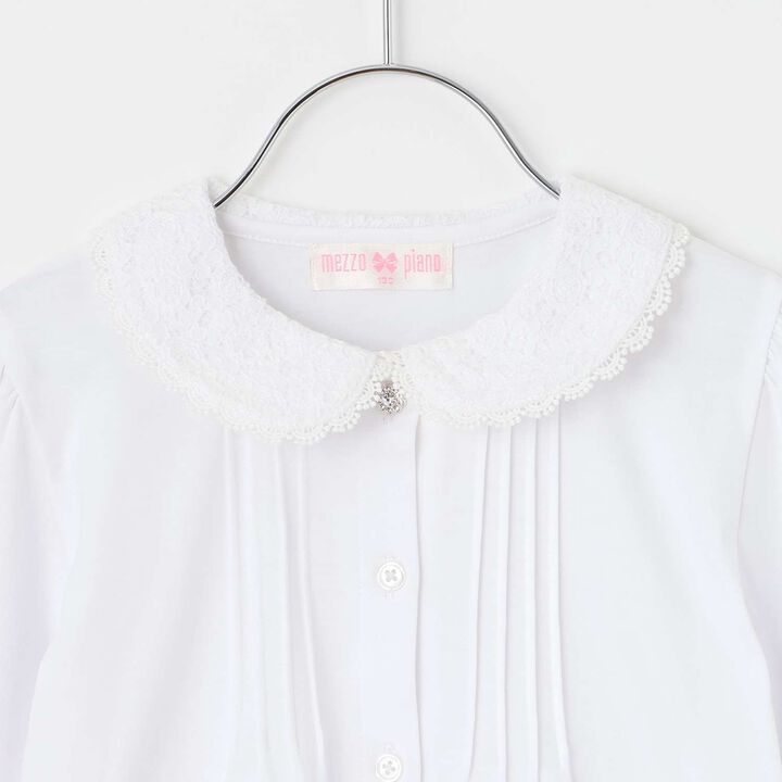Lace Collar Cut and Sew Blouse,White, medium image number 2