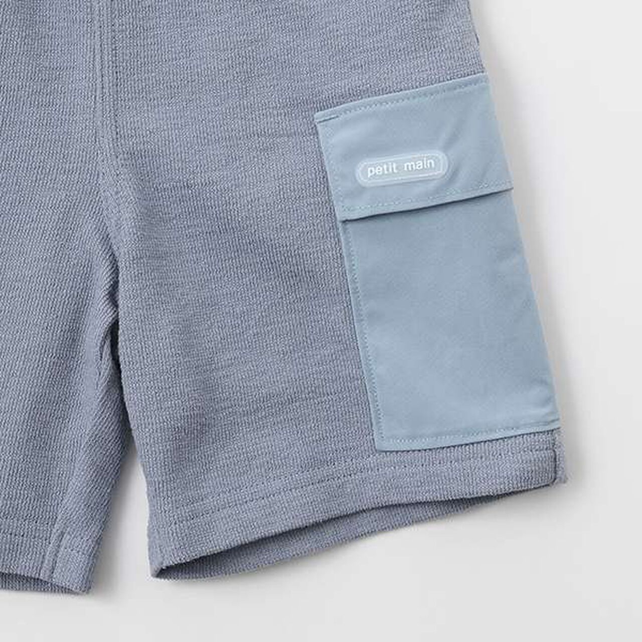 Cut Half Pants with Pockets,Blue, large image number 2